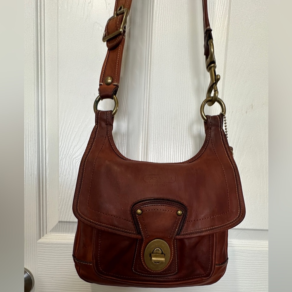 Coach 65th Anniversary Whiskey Vachetta Leather Legacy Hippie Bag Brass Hardware